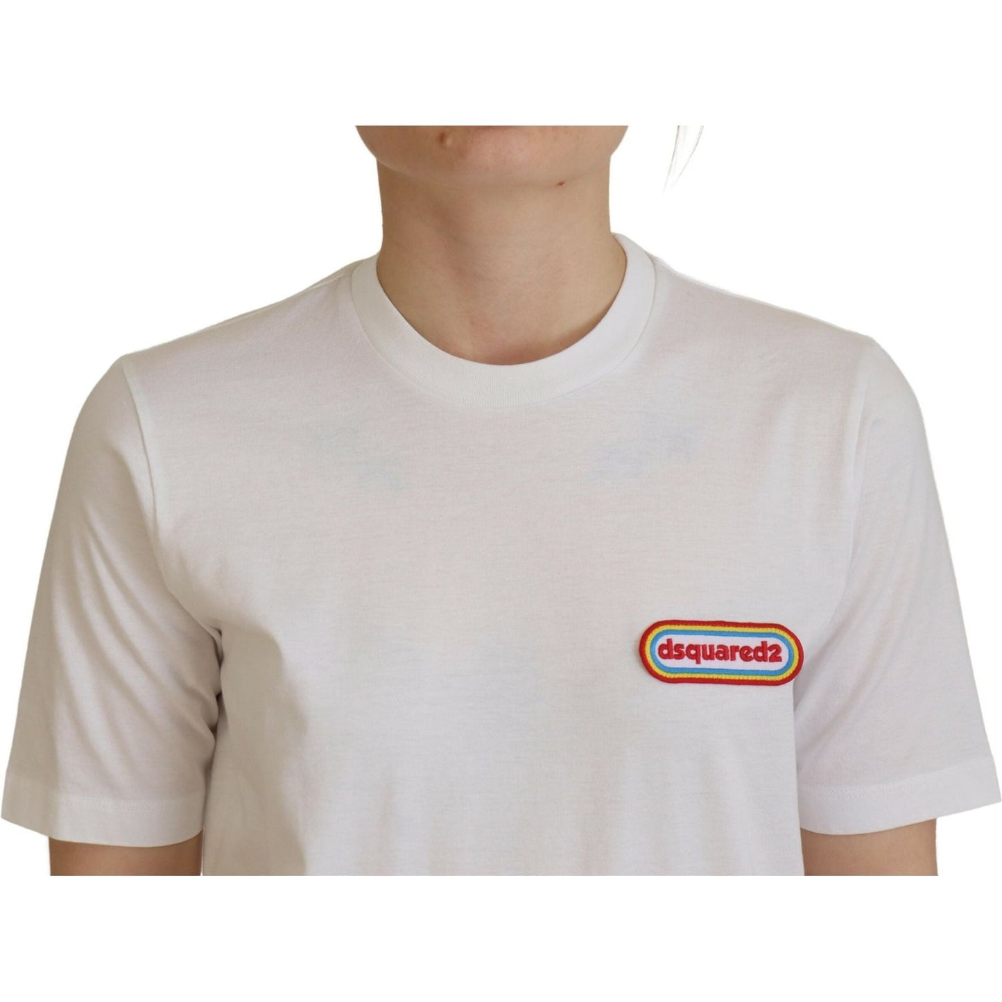 Dsquared² White Logo Patch Crewneck Short Sleeve Tee T-shirt Dsquared²