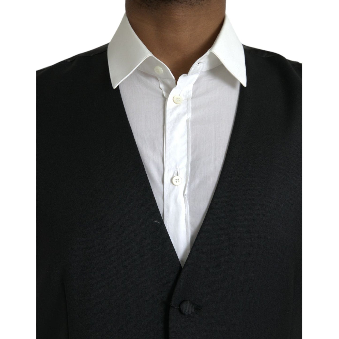 Dolce & Gabbana Black Silk Waistcoat Dress Formal Vest Dolce & Gabbana