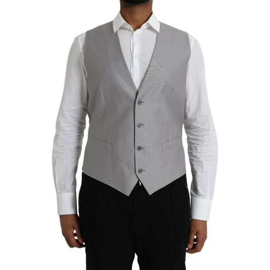 Light Gray Wool Formal Dress Waistcoat Vest