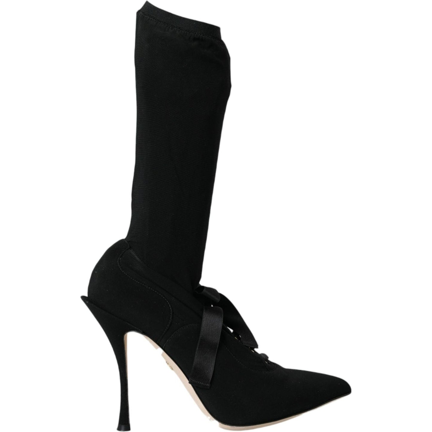 Dolce & Gabbana Black Stiletto Heels Mid Calf Boots Shoes Dolce & Gabbana