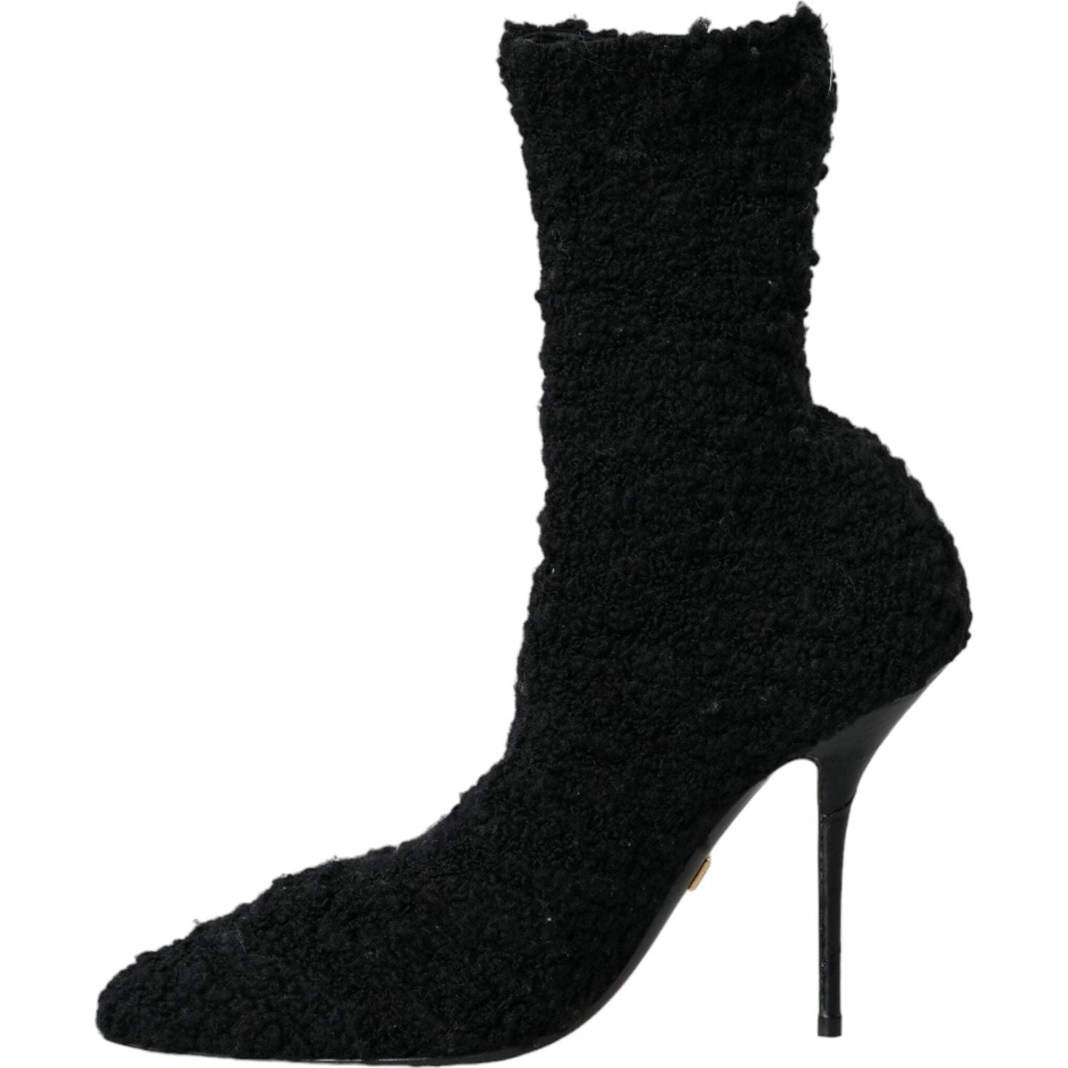 Dolce & Gabbana Black Stiletto Heels Mid Calf Boots Shoes