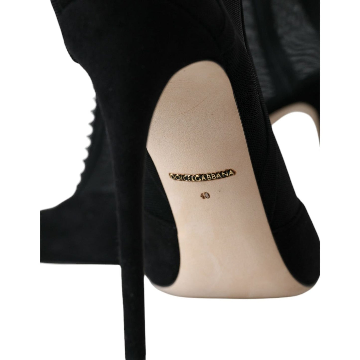 Dolce & Gabbana Black Mesh Stiletto Heels Ankle Boots Shoes Dolce & Gabbana