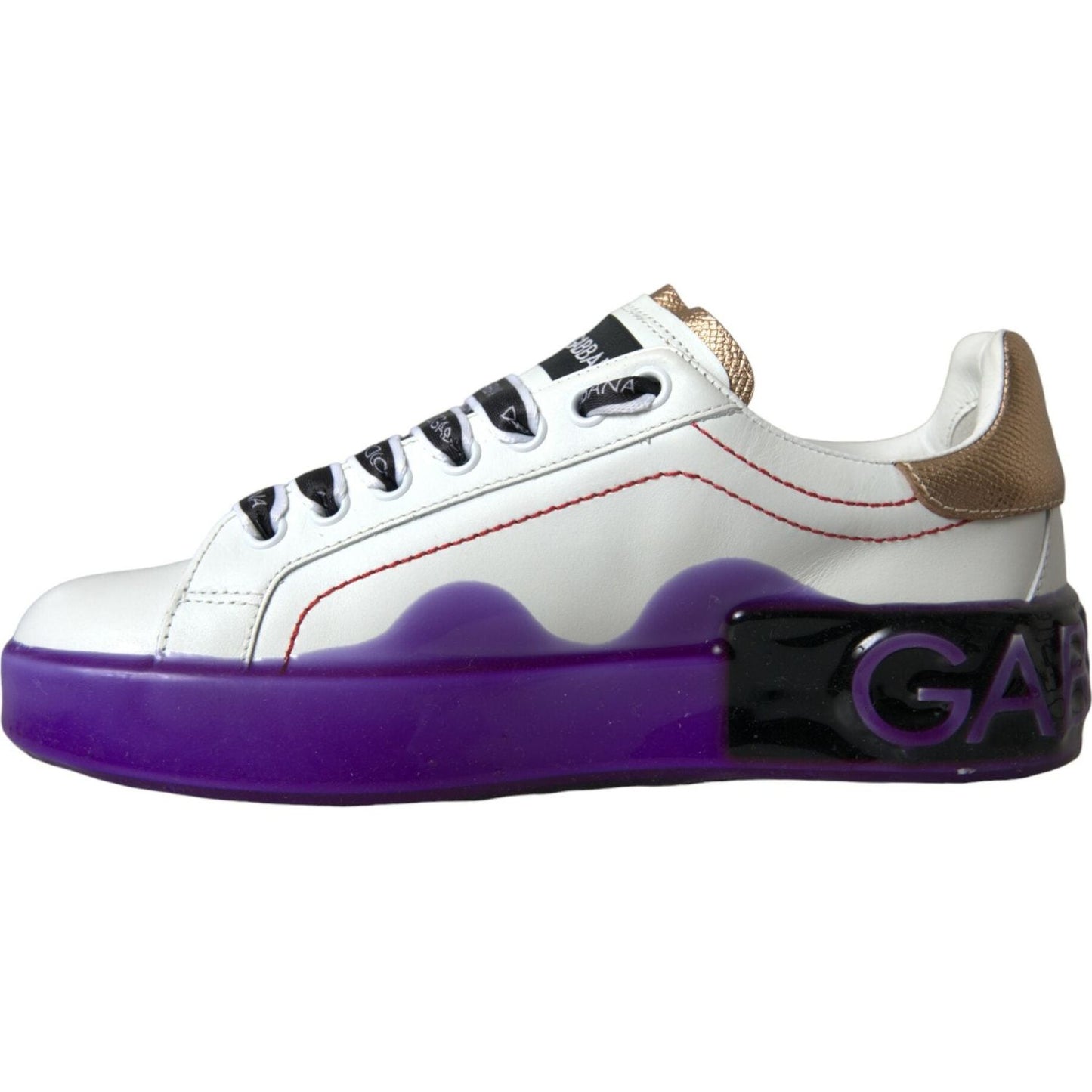 Dolce & Gabbana White Leather Portofino Low Top Sneakers Shoes Dolce & Gabbana