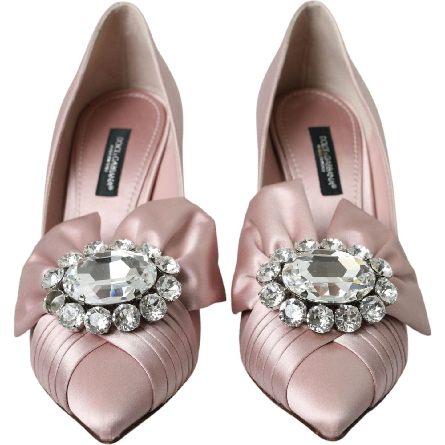 Dolce & Gabbana Pink Satin Crystal High Heels Pumps Shoes Dolce & Gabbana