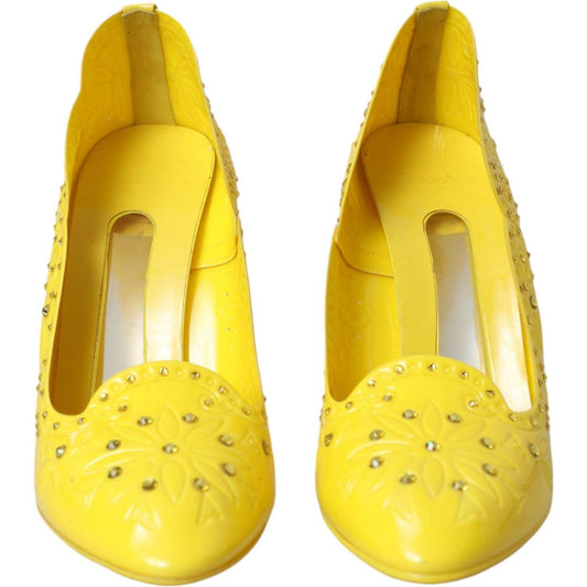 Dolce & Gabbana Yellow Crystal CINDERELLA Heels Pumps Shoes Dolce & Gabbana