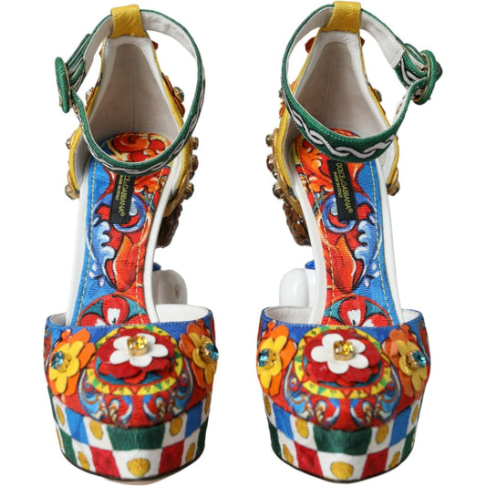 Dolce & Gabbana Multicolor Carretto Embellished Sandals Shoes Dolce & Gabbana