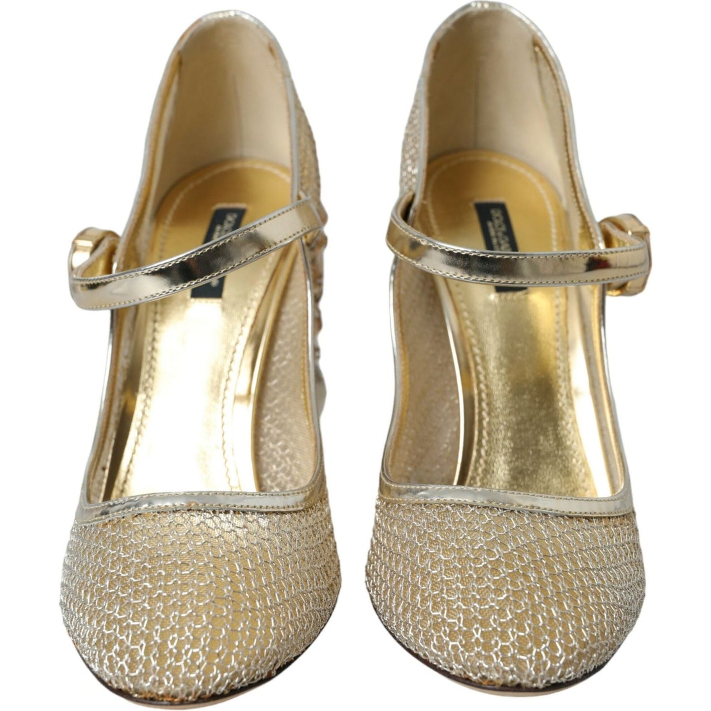 Dolce & Gabbana Gold Mesh Crystal Mary Jane Pumps Heels Shoes Dolce & Gabbana