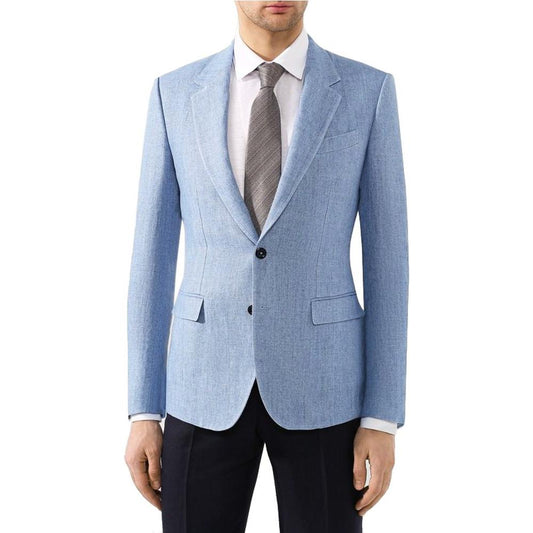 Dolce & Gabbana Light Blue Linen Blazer Dolce & Gabbana