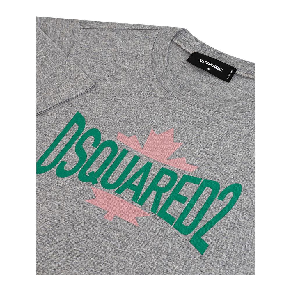 Dsquared² Chic Gray Cotton Tee for the Modern Woman Dsquared²