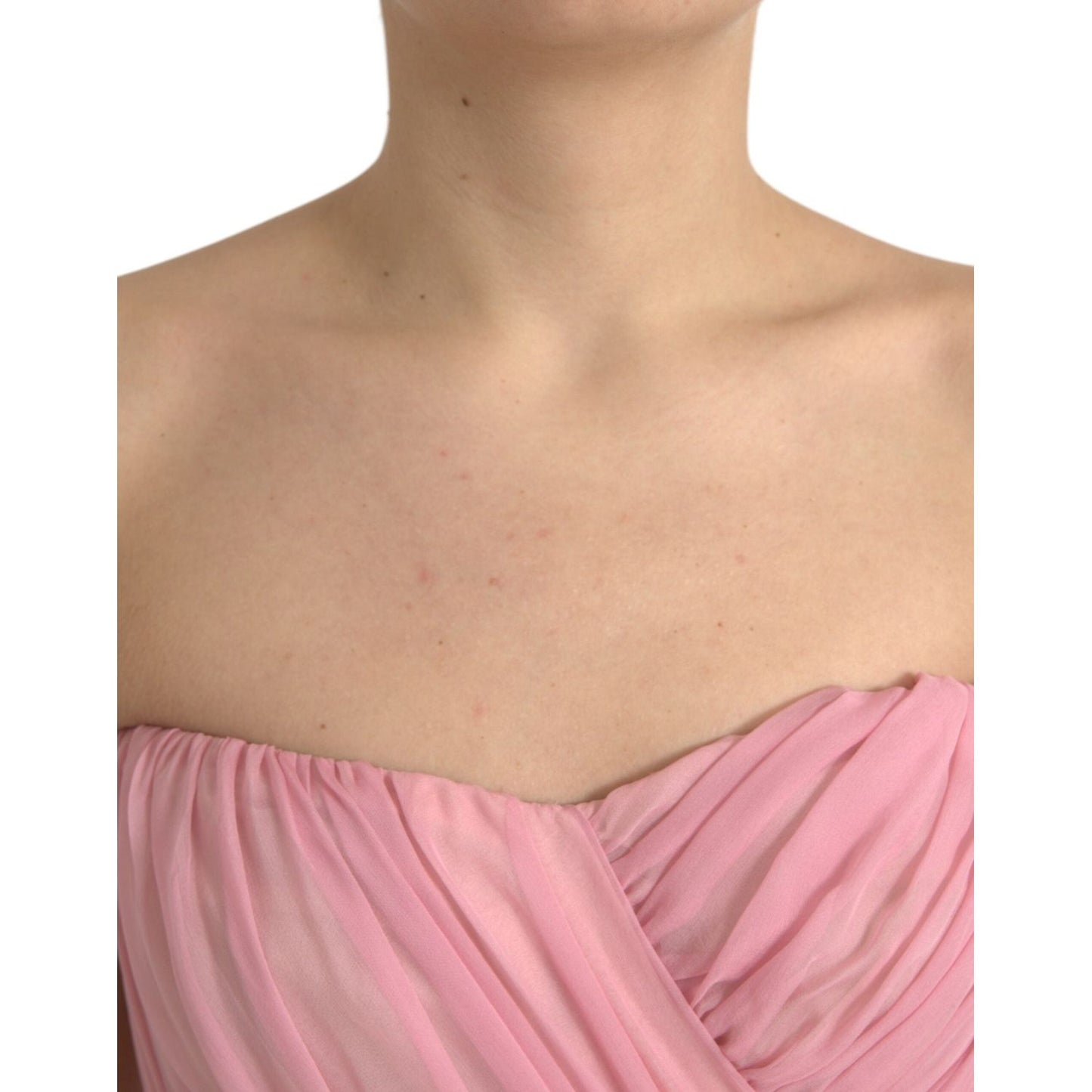 Dolce & Gabbana Pink Silk Strapless Maxi A-line Gown Dress Dolce & Gabbana