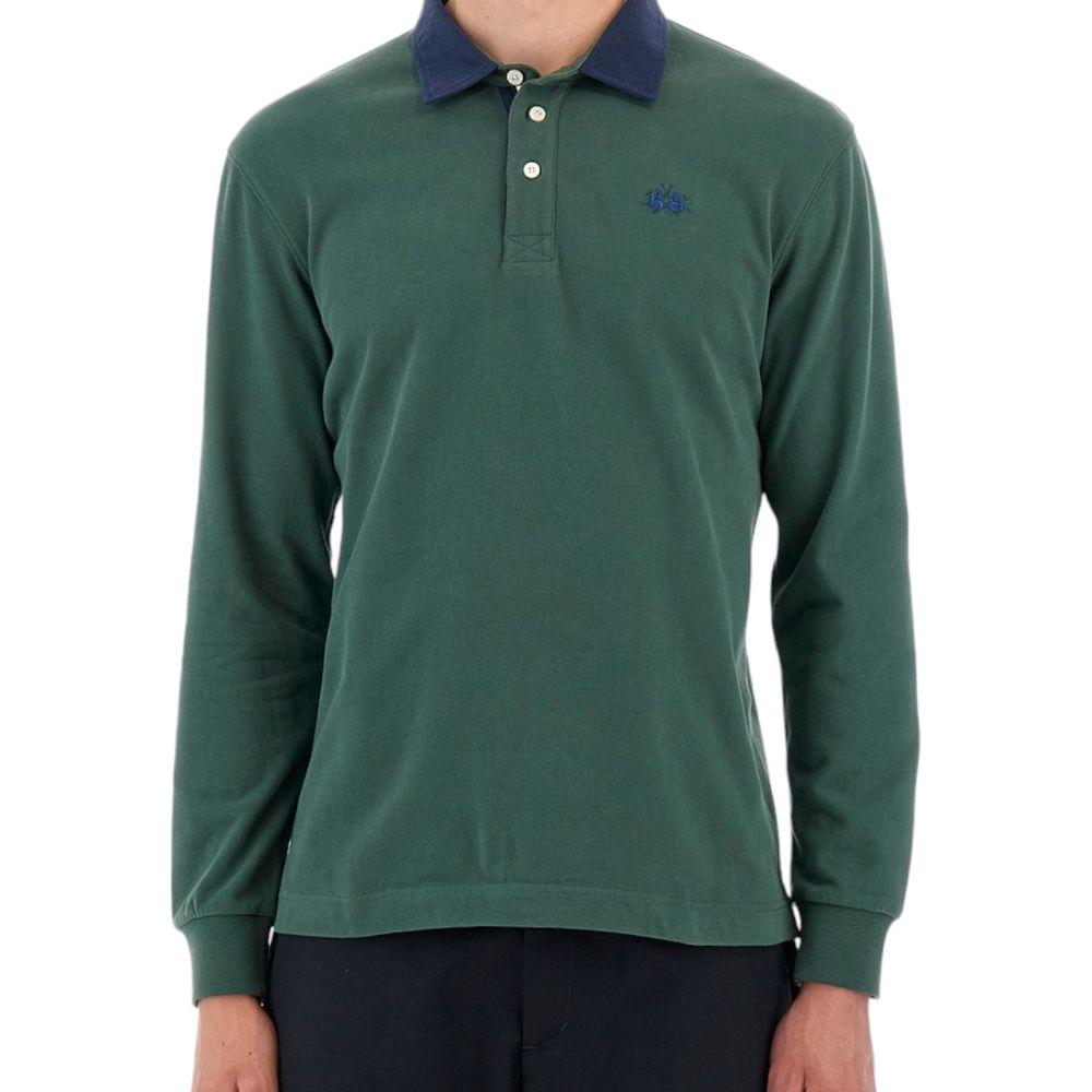 La Martina Green Cotton Polo Shirt La Martina