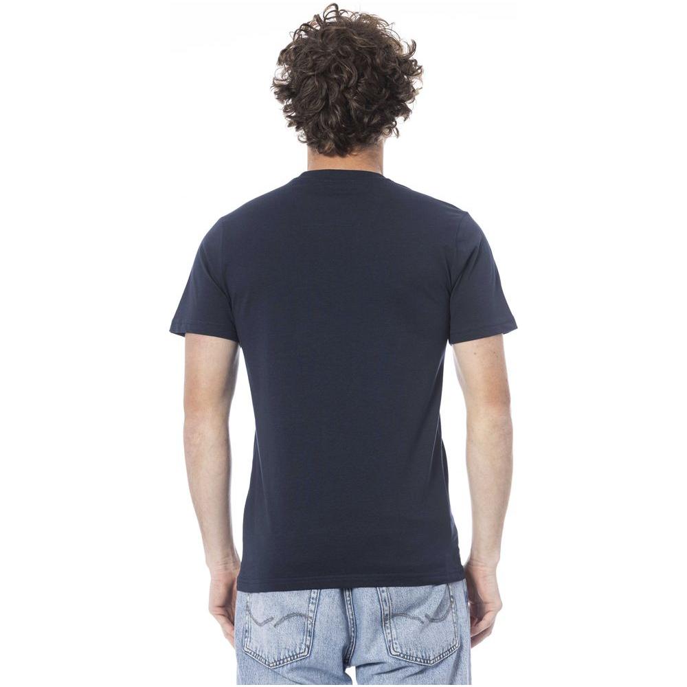 Cavalli Class Blue Cotton Men T-Shirt Cavalli Class