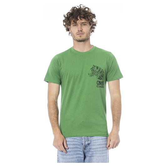 Cavalli Class Green Cotton T-Shirt Cavalli Class