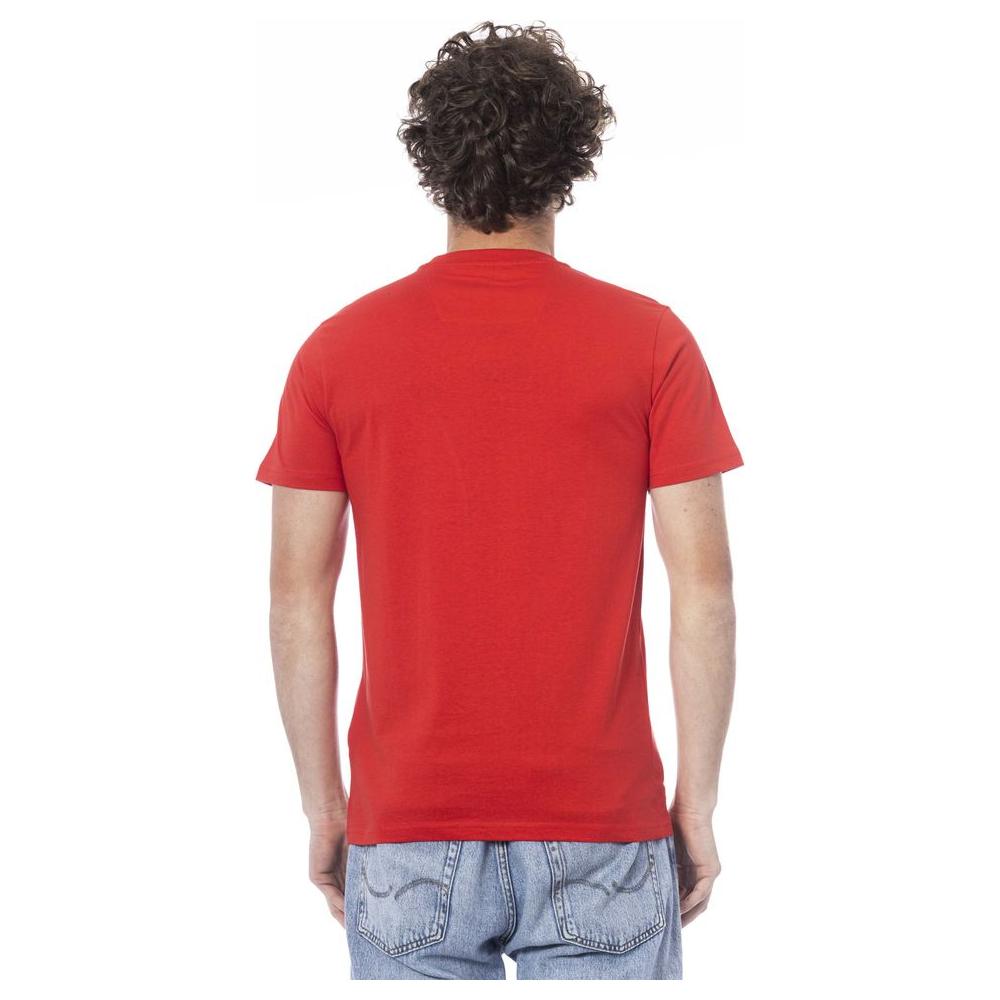 Cavalli Class Red Cotton Men T-Shirt Cavalli Class