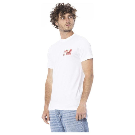 Cavalli Class White Cotton Men T-Shirt Cavalli Class