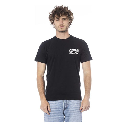 Cavalli Class Black Cotton T-Shirt Cavalli Class