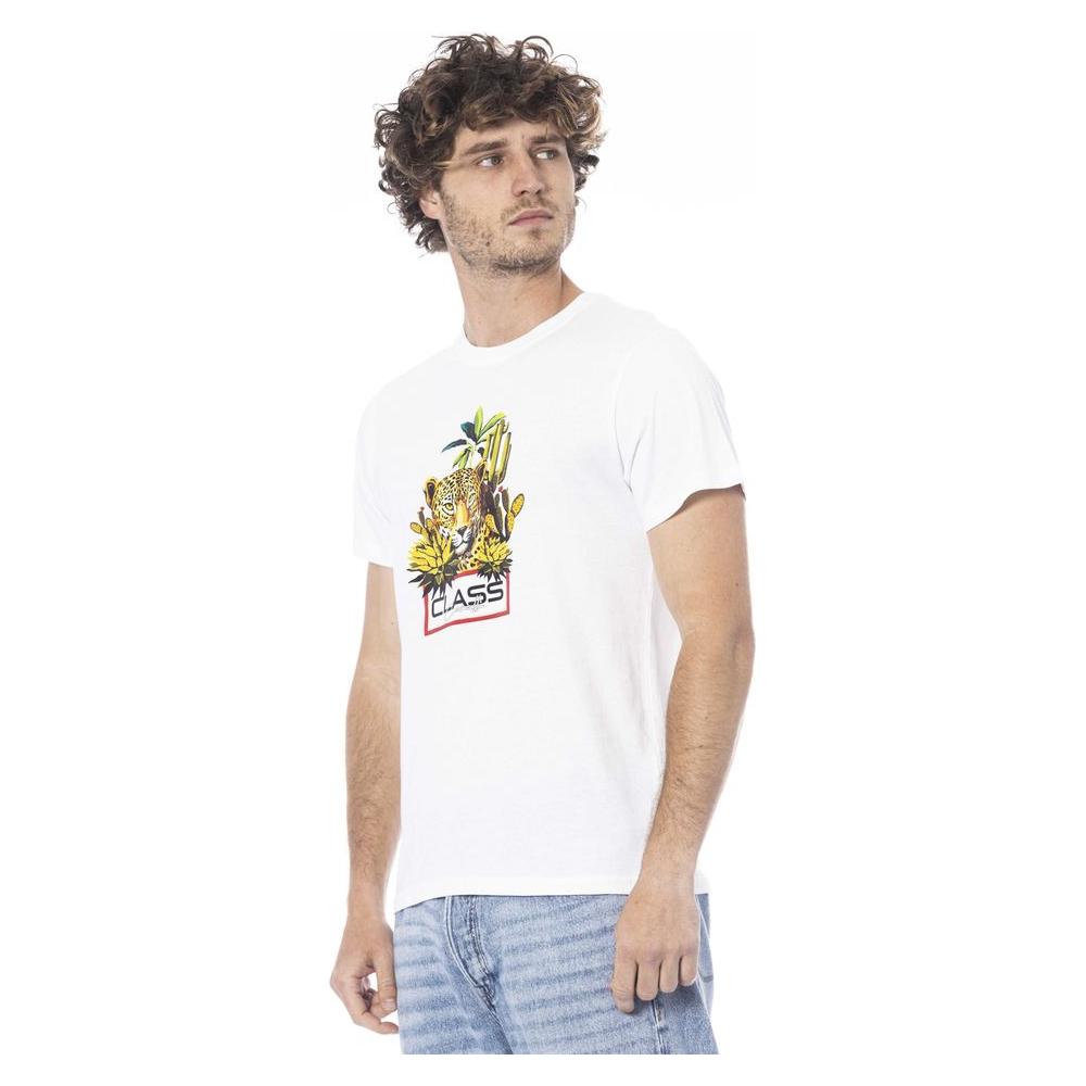 Cavalli Class White Cotton Men T-Shirt Cavalli Class