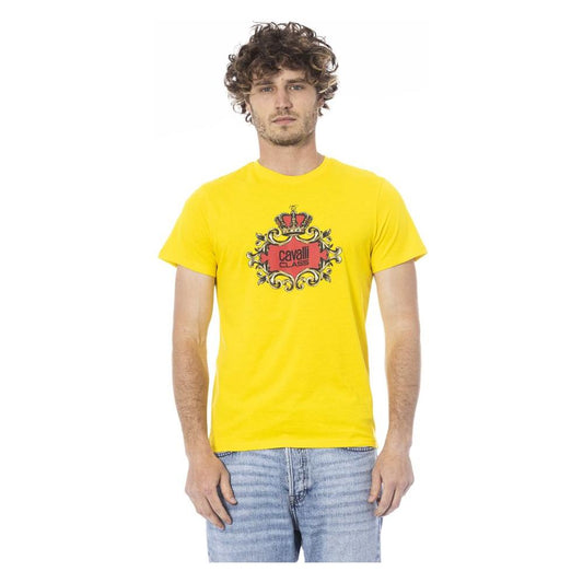 Cavalli Class Yellow Cotton T-Shirt Cavalli Class