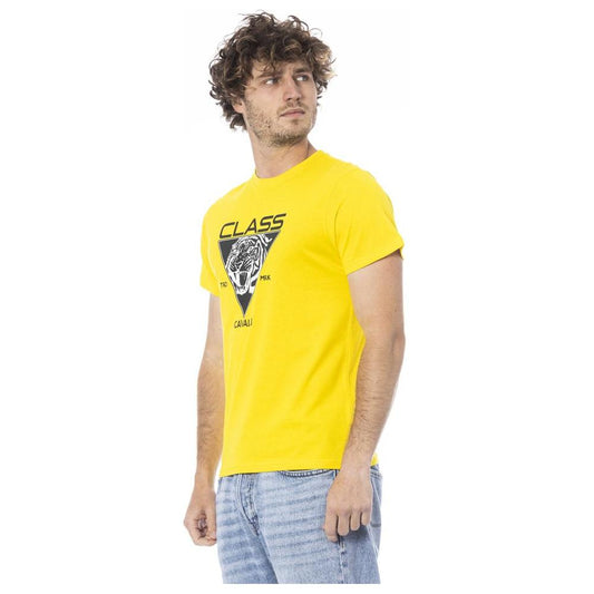 Cavalli Class Yellow Cotton T-Shirt Cavalli Class