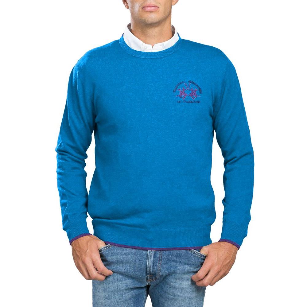 La Martina Light Blue Acrylic Sweater La Martina