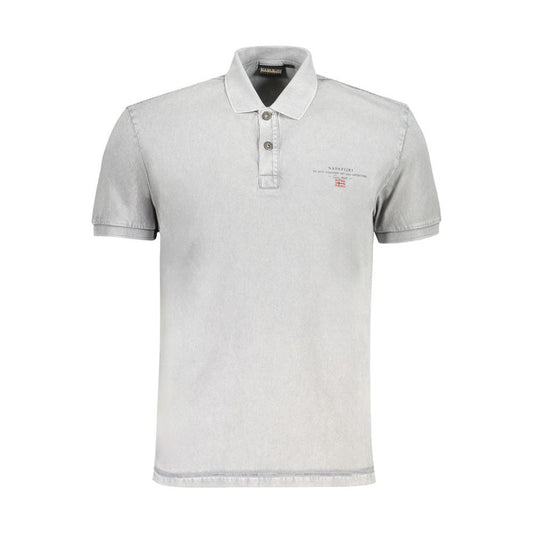 Napapijri Gray Cotton Polo Shirt Napapijri