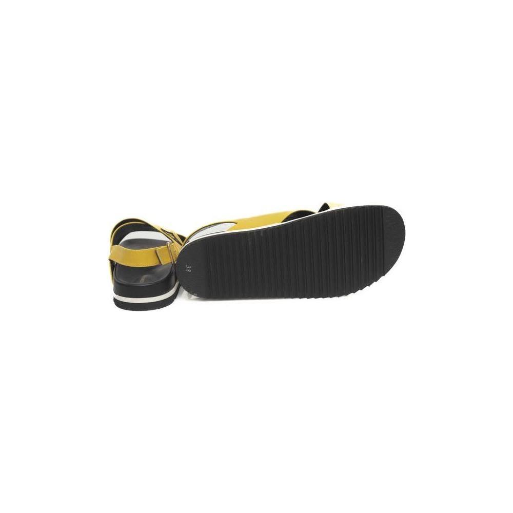 Cerruti 1881 Yellow Calfskin Women Sandal