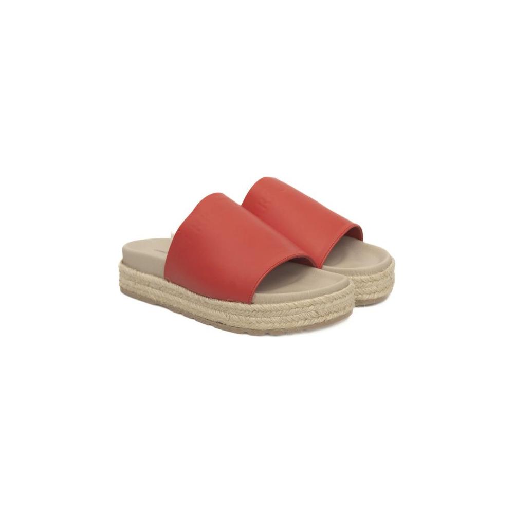 Cerruti 1881 Red Calfskin Women Sandal