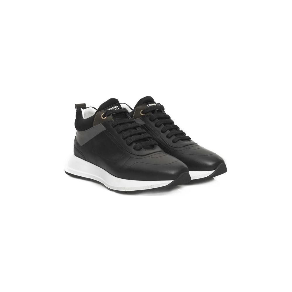 Cerruti 1881 Black Leather Women Sneaker Cerruti 1881