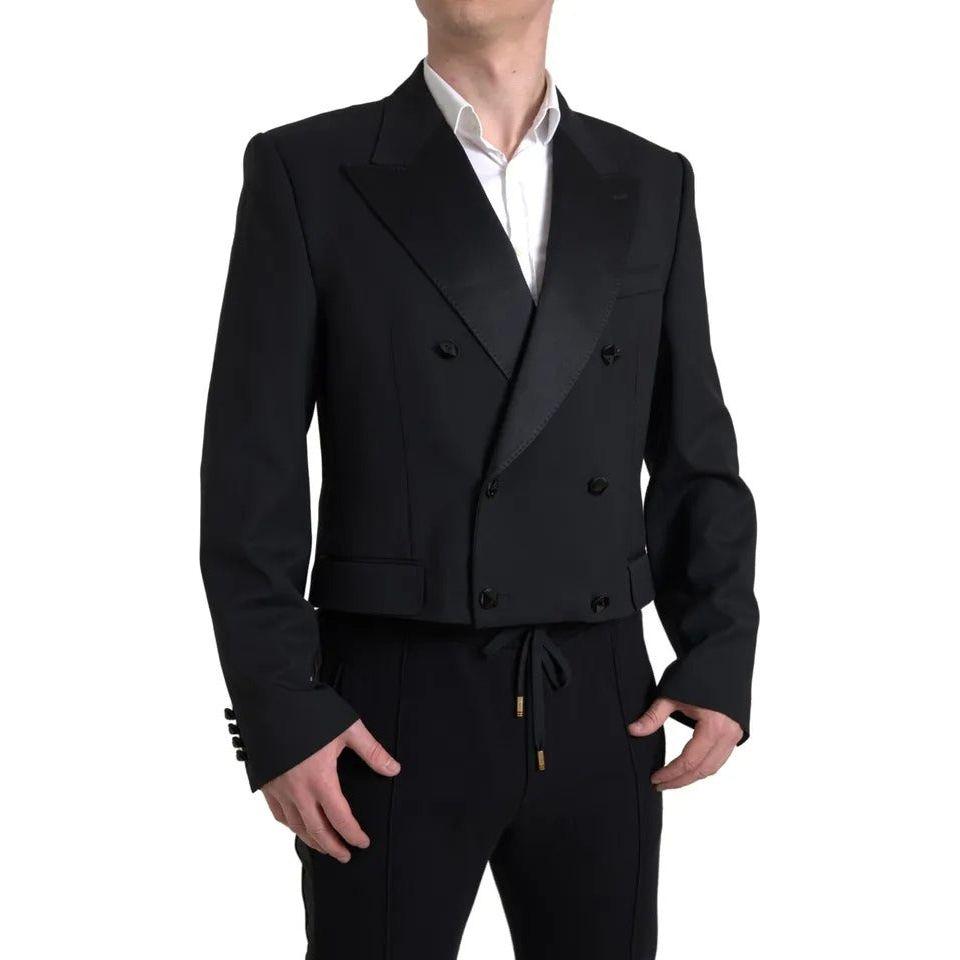 Dolce & Gabbana Black Double Breasted Cropped Blazer SICILIA Dolce & Gabbana