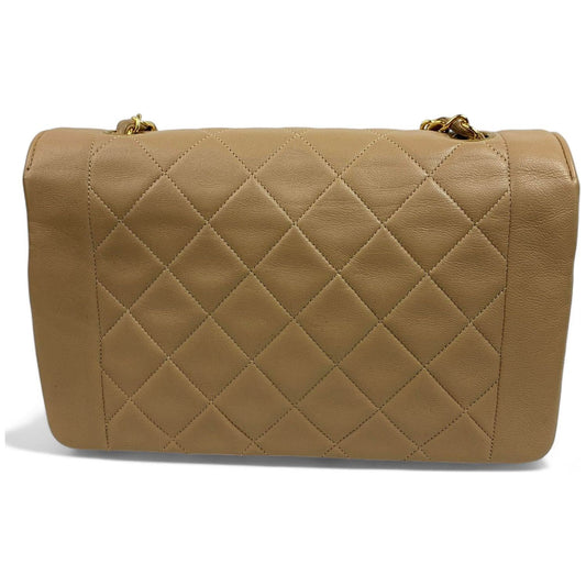 Chanel Diana Vintage Medium Beige Classic Quilted Lambskin Chanel