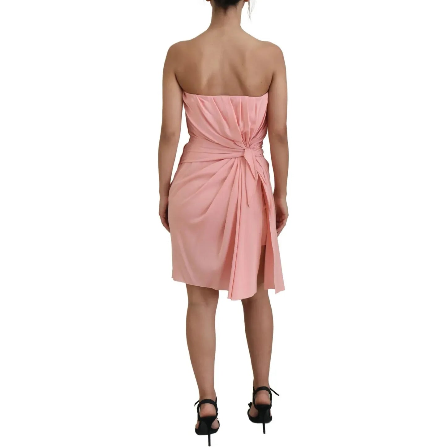 Dolce & Gabbana Pink Silk Stretch Strapless Sheath Dress Dolce & Gabbana