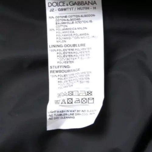 Dolce & Gabbana Black Cotton Hooded Logo Bomber Jacket Dolce & Gabbana