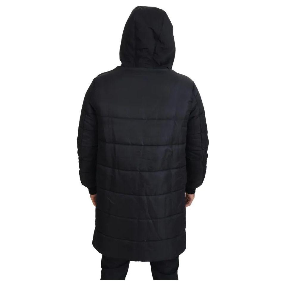 Dolce & Gabbana Black Nylon Hooded Parka Coat Winter Jacket Dolce & Gabbana