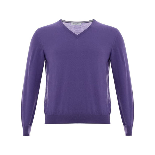 Gran Sasso Elegant Purple Wool Sweater for Discerning Men Gran Sasso