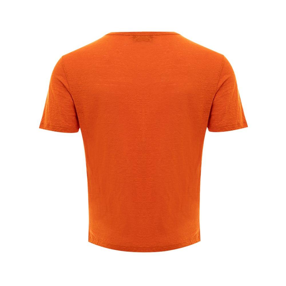 Gran Sasso Elegant Linen T-Shirt in Vibrant Orange Gran Sasso