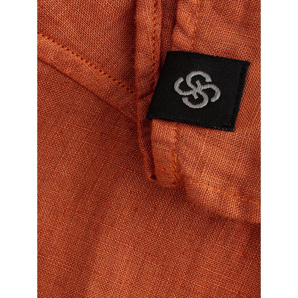 Gran Sasso Elegant Linen Brown Shirt for Men Gran Sasso