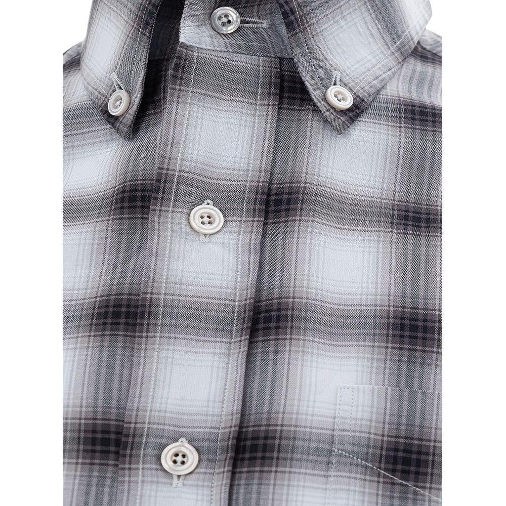 Tom Ford Elegant Gray Cotton Mens Shirt Tom Ford