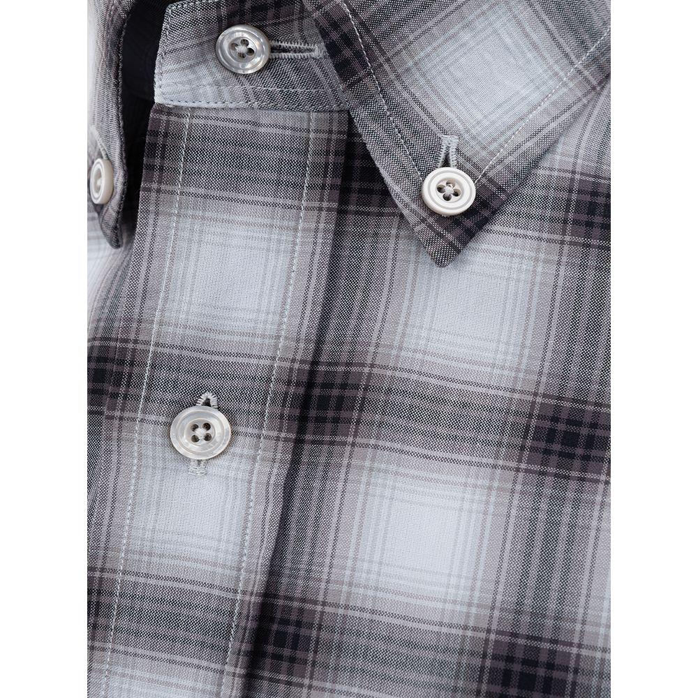 Tom Ford Elegant Gray Cotton Mens Shirt Tom Ford