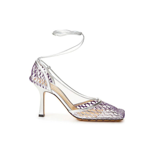 Bottega Veneta Silver Cotton Leather Sandals Bottega Veneta