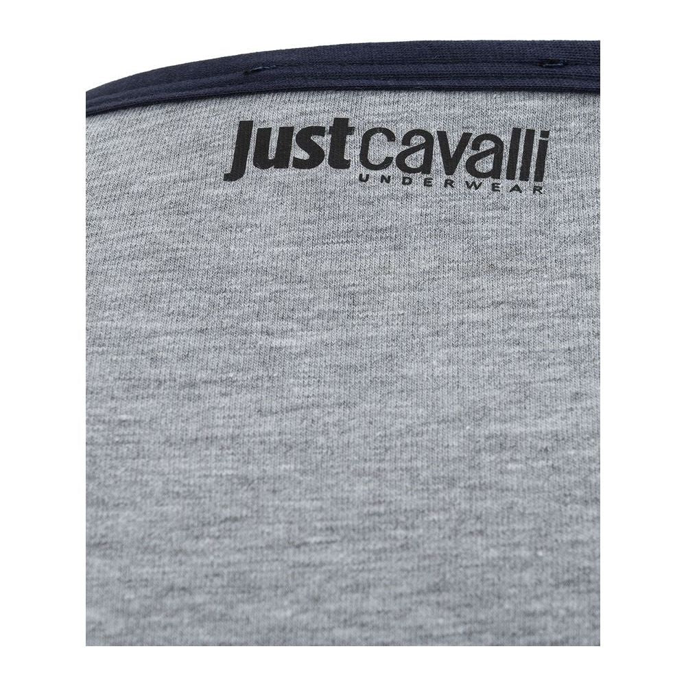 Just Cavalli Elegant Gray Cotton Tee for Men Just Cavalli