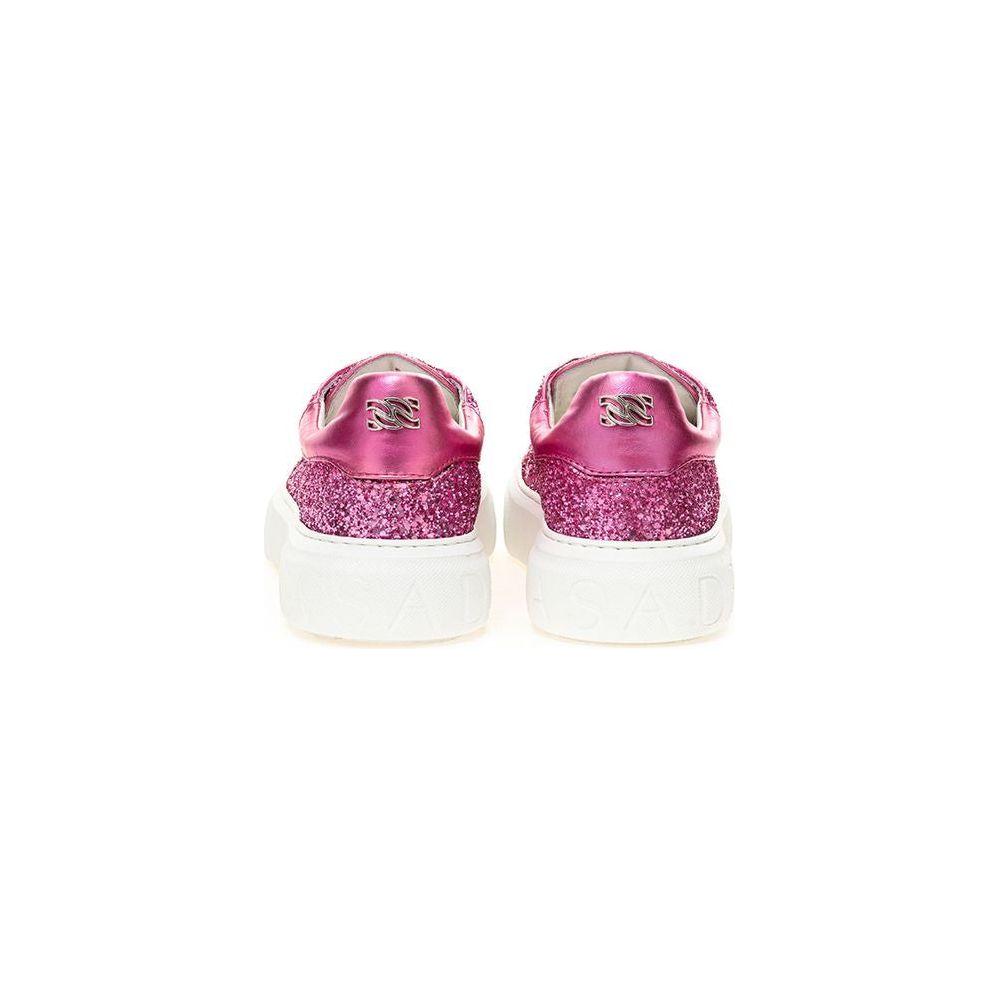 Casadei Fuchsia Elegance Leather Sneakers Casadei