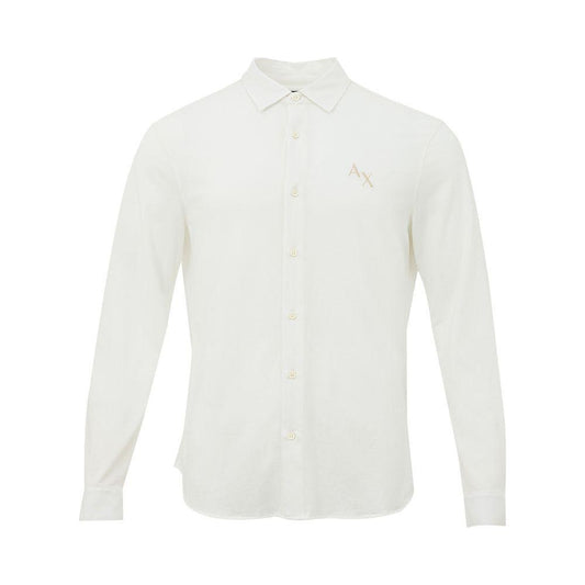 Armani Exchange Elegant White Organic Cotton Shirt Armani Exchange