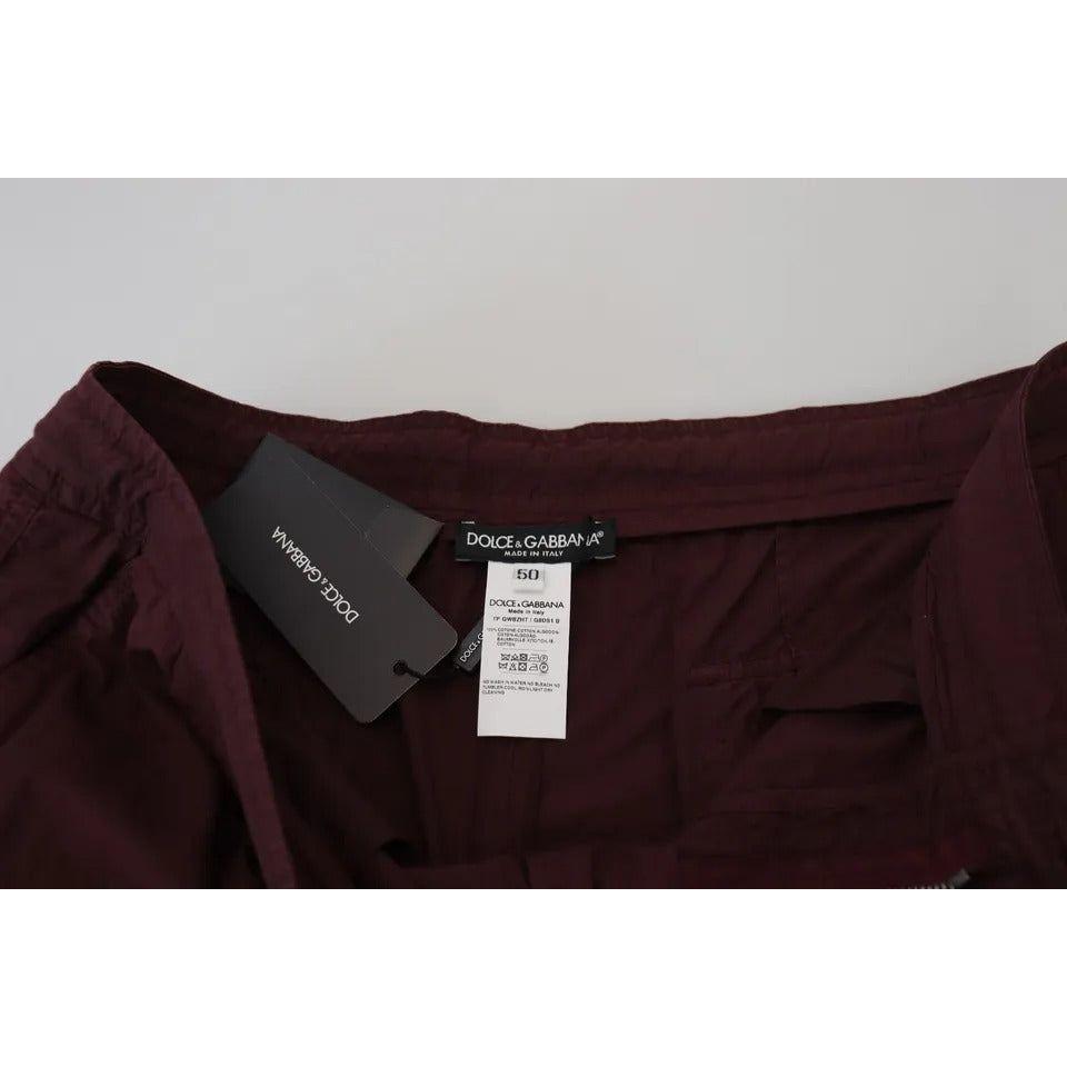 Dolce & Gabbana Bordeaux Cargo Jogger Trouser Cotton Pants Dolce & Gabbana