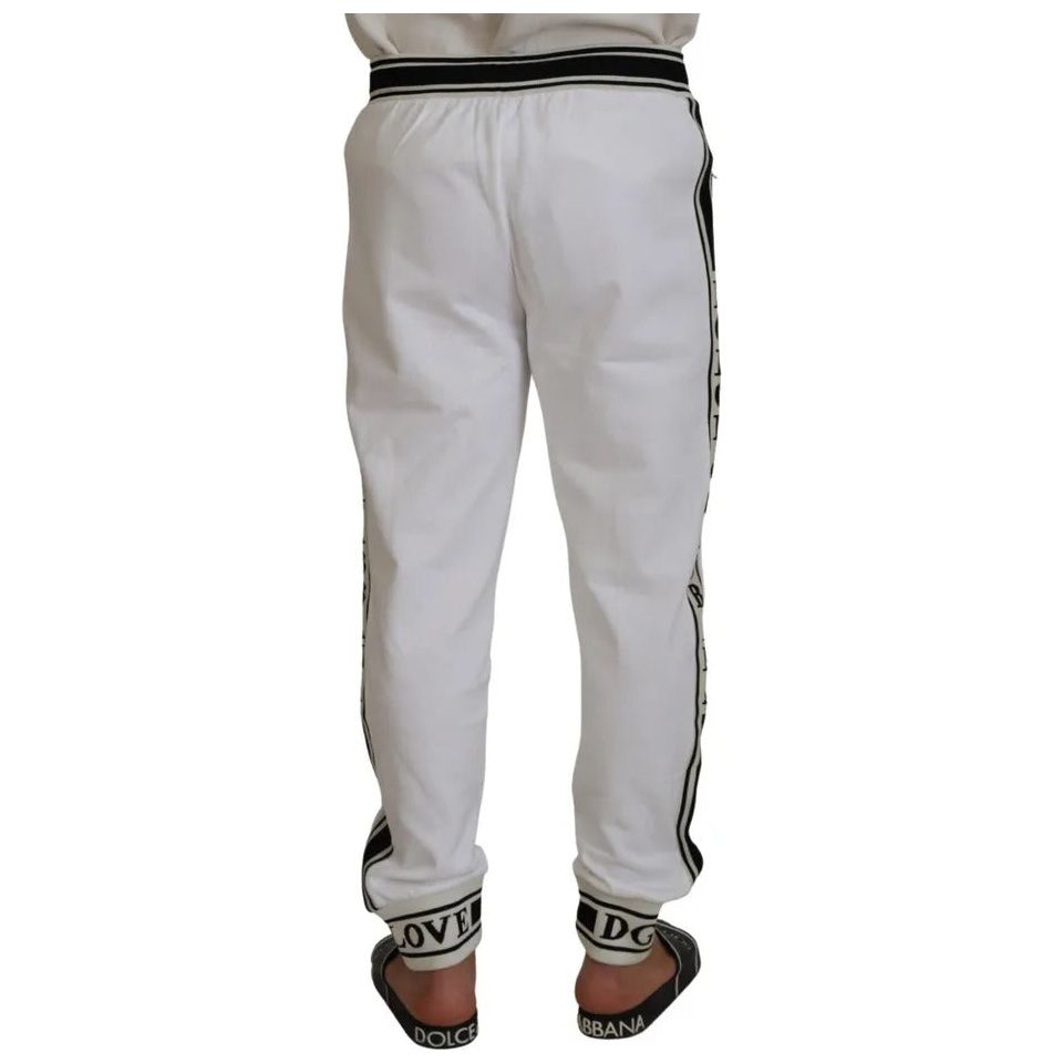 White Logo Jogger Jogging Cotton Pants