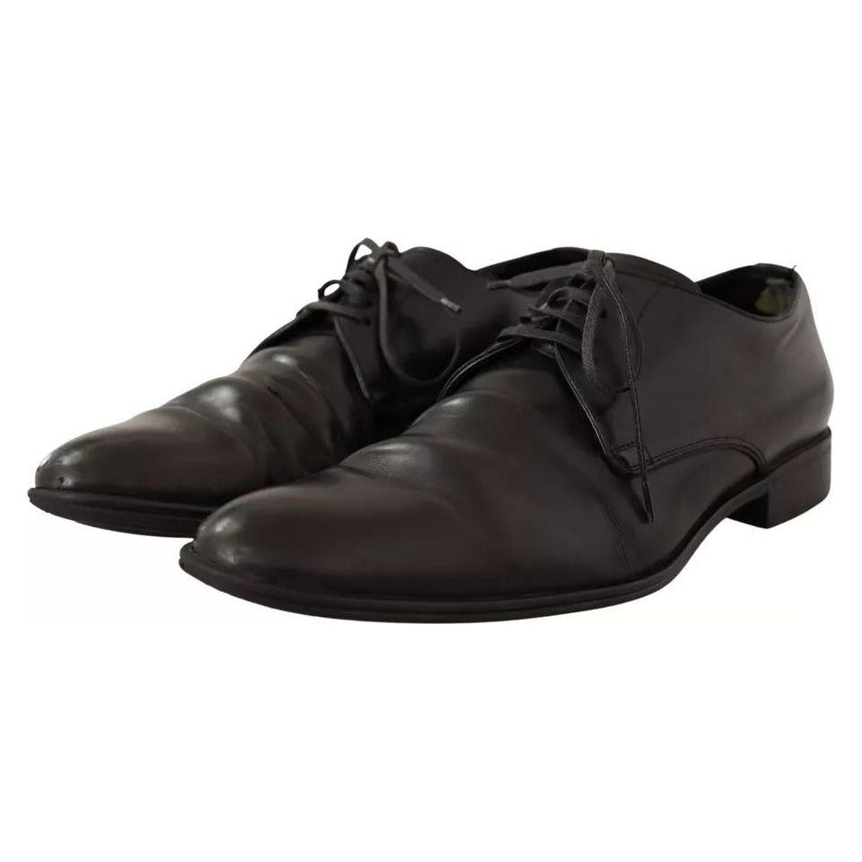 Dolce & Gabbana Black Leather Derby Dress Formal Shoes Dolce & Gabbana