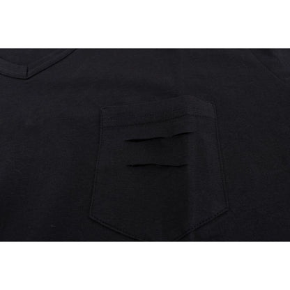 Daniele Alessandrini Blue Cotton V-neck T-Shirt