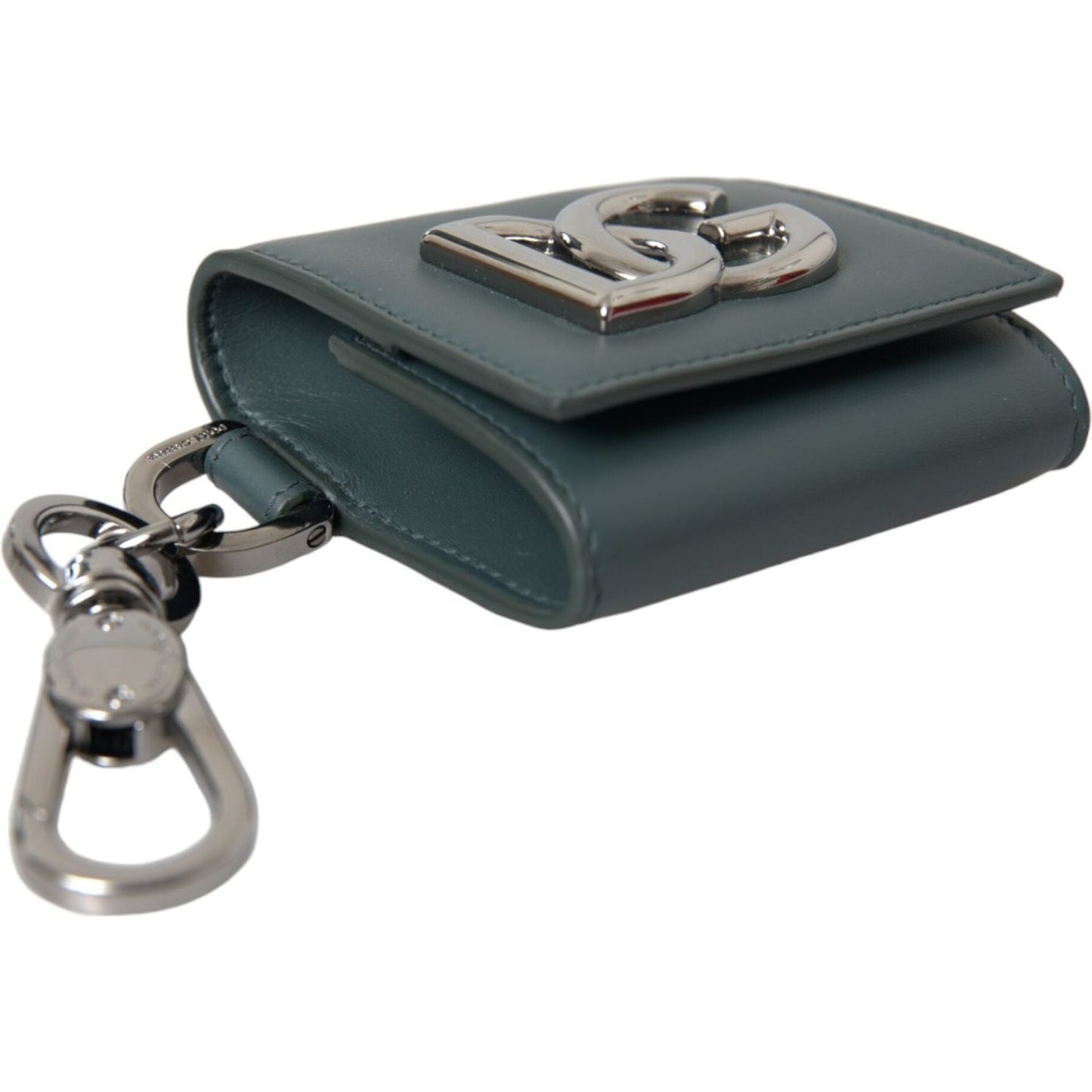 Dolce & Gabbana Green Leather DG Logo Keyring Coin Purse Keyring Wallet Dolce & Gabbana