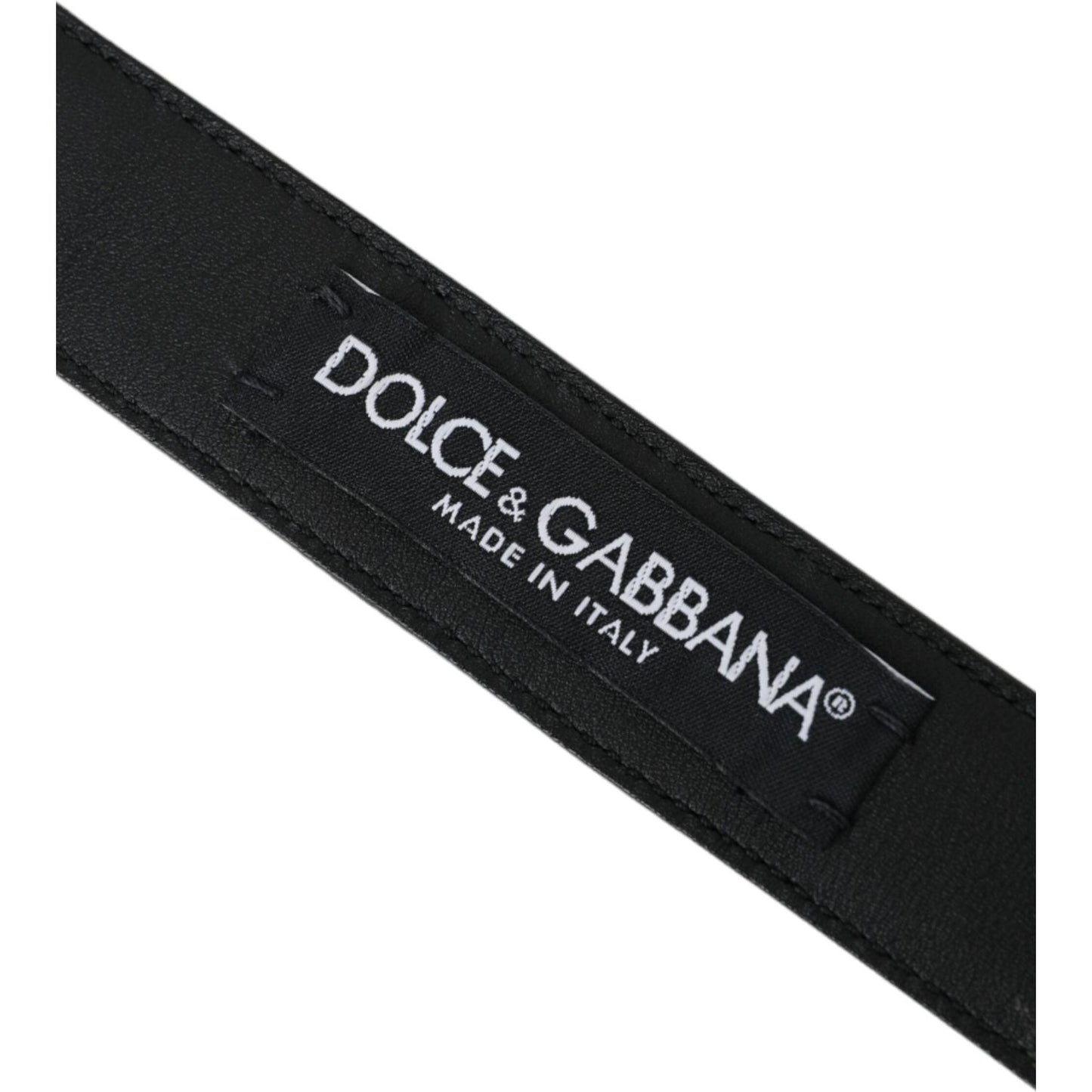 Dolce & Gabbana Dark Brown Perforated Leather Metal Buckle Belt Men Dolce & Gabbana