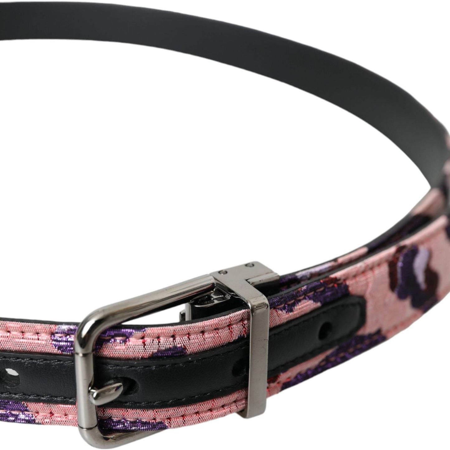 Dolce & Gabbana Multicolor Jacquard Leather Metal Buckle Belt Dolce & Gabbana