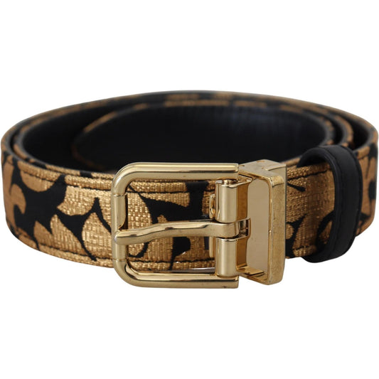 Dolce & Gabbana Multicolor Jacquard Leather Logo Buckle Belt Dolce & Gabbana